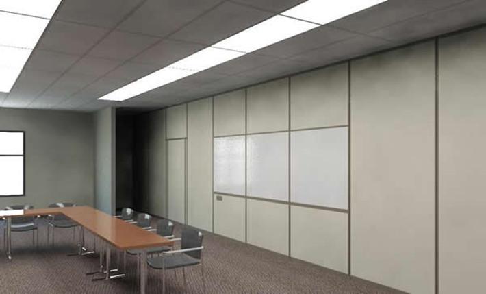 operable partition wall white board finish