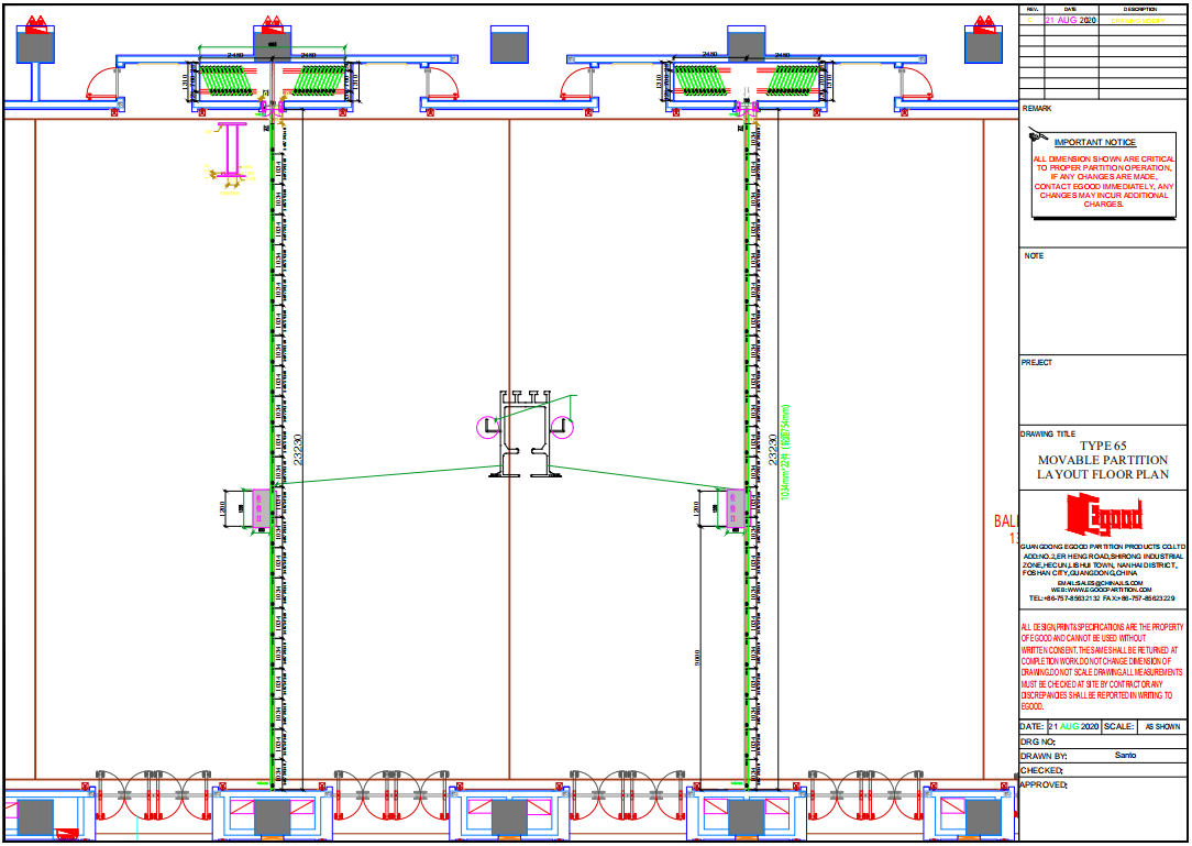 Project case of movable partition