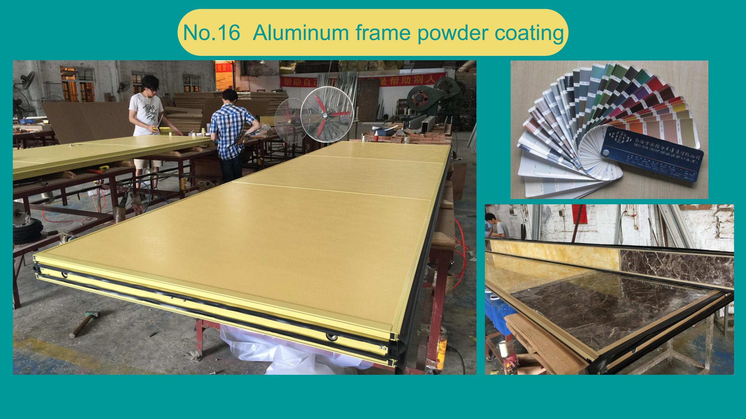 Aluminum frame powder coating