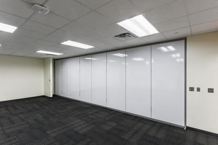 Operable wall white board finishing