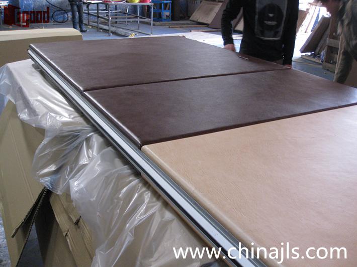 PU artificial leather with padded wrapped acoustic panel
