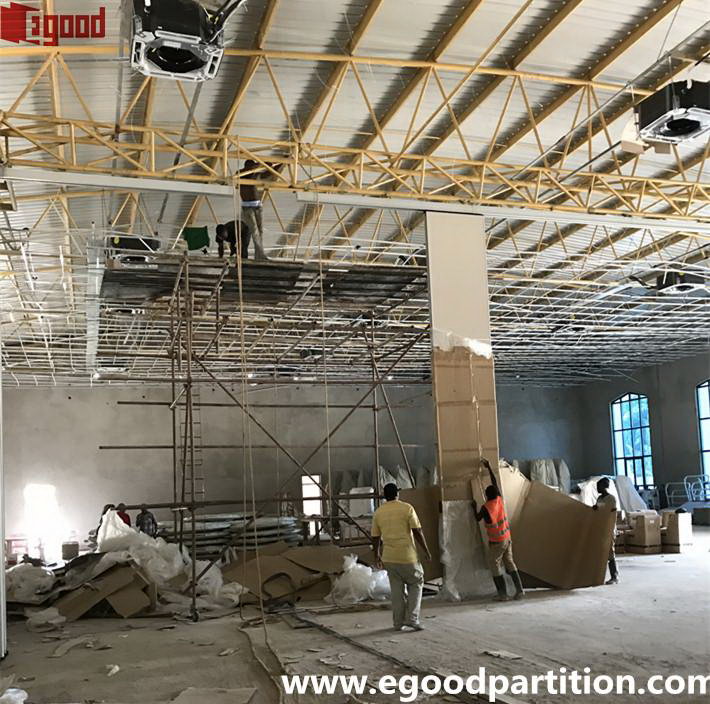 movable partition wall sytem panel installation